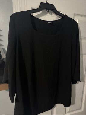 Reformation Black Scoop Neck Tunic Top
